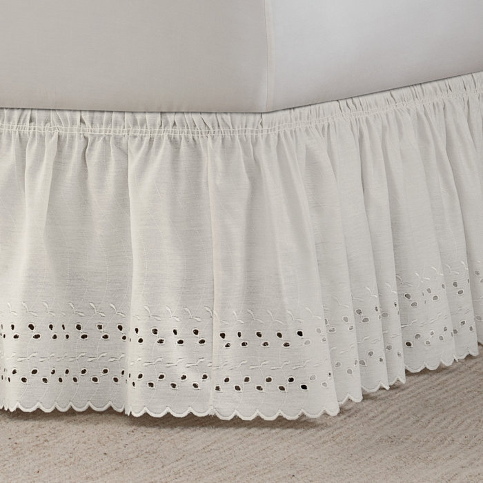 One Allium Way® Wrap Around Eyelet Ruffled 15" Bed Skirt & Reviews
